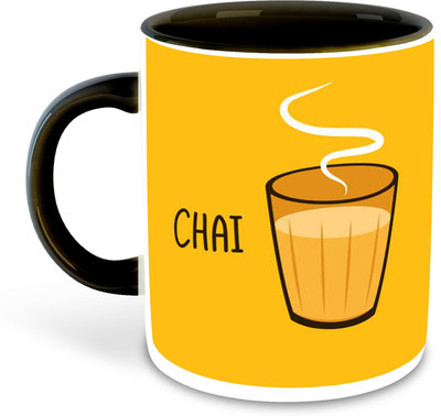 FLEXERSTYLE NEW2025-CSK Tea Lover Funny Quotes & Motivational Printed Black Coffee D-2 Ceramic Coffee Mug(325 ml)