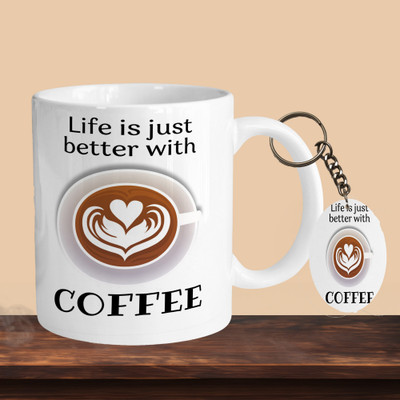 Print Ginnie 101_Life Is Just Better With Coffee R-O Ceramic Coffee Mug(325 ml)
