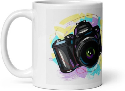 Mr UVD Beautiful Camera with colourful Background And CameraMan 853 Idol_MUGG Ceramic Coffee Mug(350 ml)