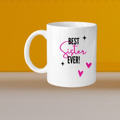 Print Ginnie 101_Perfect for Coffee and Tea - Single Pack VM Best Sister Ever L Ceramic Coffee Mug(423 ml)