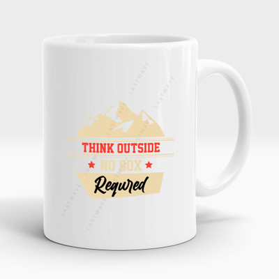 LASTWAVE Think Outside No Box Requred, Graphic Printed 325ml Ceramic Coffee Mug(325 ml)