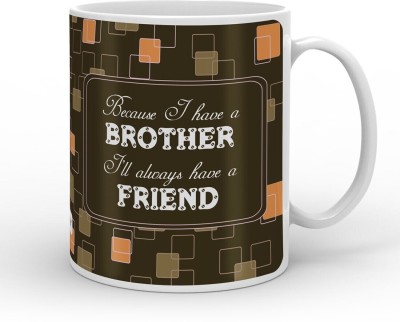 Indigifts Rakhi Gift Rakhi gift, Rakshabandhan Gift, Gifts for Brother, Best Brother Gift, Coffee for Brother_S-MUGCRWH01RO11-BRO17009 Ceramic Coffee Mug(330 ml)