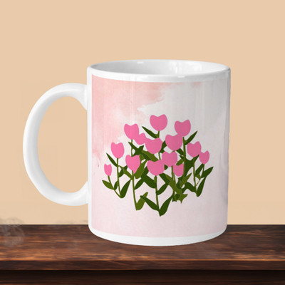 Hunter Studio 101_Love Flowers L Ceramic Coffee Mug(330 ml, Pack of 2)