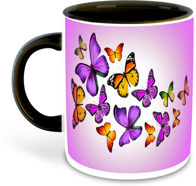 FLEXERSTYLE NEW2025-Butterfly Lover Printed Black Coffee-D11 Ceramic Coffee Mug(325 ml)