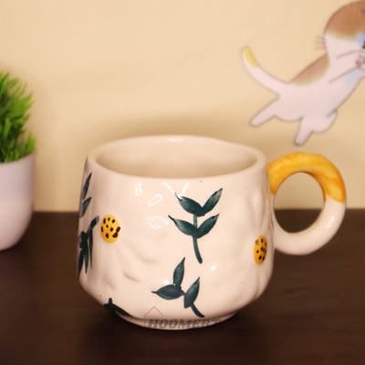 HOOMERT 3D Sunflower Cup/Mug Ceramic Coffee Mug(375 ml)