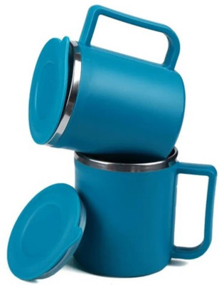 HighClaire Stainless Steel Tea/Coffee Stainless Steel, Plastic Coffee Mug(220 ml, Pack of 2)