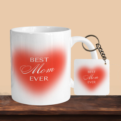 Hunter Studio 101_Best Mom Red R-S Ceramic Coffee Mug(330 ml, Pack of 2)