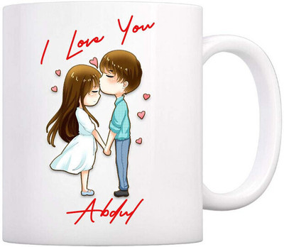 GNS Romantic Gift I Love You Abdul Love theme Proposal Message 201 Ceramic Coffee Mug(325 ml)