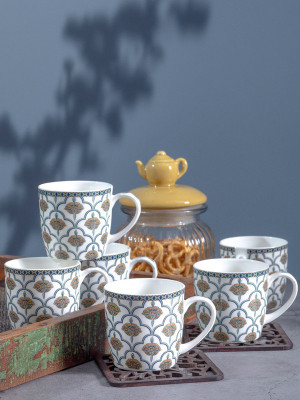 Goodhomes Coffee/Tea ZOECM44 Bone China Coffee Mug(190 ml, Pack of 6)