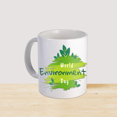 PaMeG World Environment Day Quote Printed Coffee (Ceramic/325ml) WEDMU-09 Ceramic Coffee Mug(325 ml)