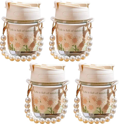 papita pack of 4_Moti_Glass 0.2 Glass Coffee Mug(350 ml, Pack of 4)