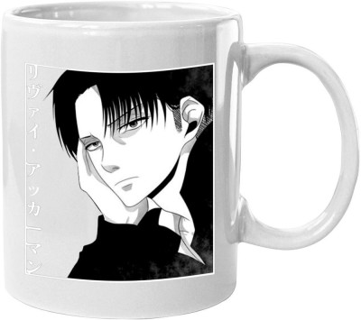 craft maniacs ATTACK ON TITAN LEVI CUPPING FACE 330 ML MUG FOR AOT LOVERS Porcelain Coffee Mug(330 ml)