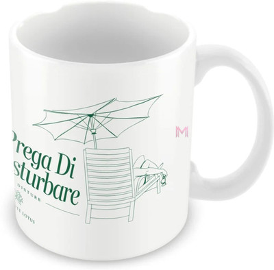 MaddockCorp Prega Di Non Disturbare Printed White Ceramic Coffee Mug(350 ml)