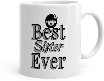 Kesri Gifts best sister ever Printed Theme (MJ-S24-032) Ceramic Coffee Mug(325 ml)