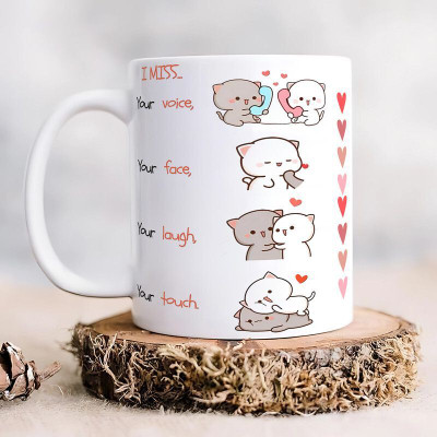 FLEXERSTYLE Bubu Dudu Printed Coffee/Tea Cup for Anniversary Birthday for Friends M_439 Ceramic Coffee Mug(325 ml, Pack of 2)
