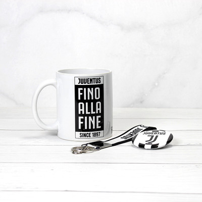 SMIZE Set of 3 Juventus FC Printed Keychain And Badge For Football Fan Ronaldo Ceramic Coffee Mug(350 ml, Pack of 3)