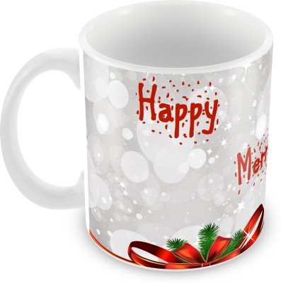 BeyondTrendz Happy Christmas Day Printed Premium Quality Gift Tea Cup Ceramic Coffee Mug(350 ml)