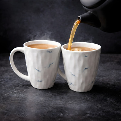 Design Khazana Milk Set, Coffee Set of 2 | Microwave Safe Cup Set of 2 Ceramic Coffee Mug(300 ml, Pack of 2)