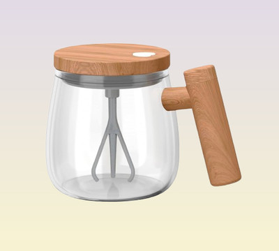 juggaris Automatic Stir Latte Travel – Self Mix Glass Coffee Mug(400 ml)