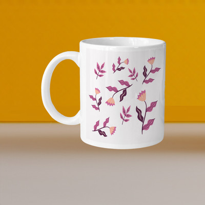 Print Ginnie 101_Perfect for Coffee and Tea - Single Pack VM Leafs L Ceramic Coffee Mug(392 ml)
