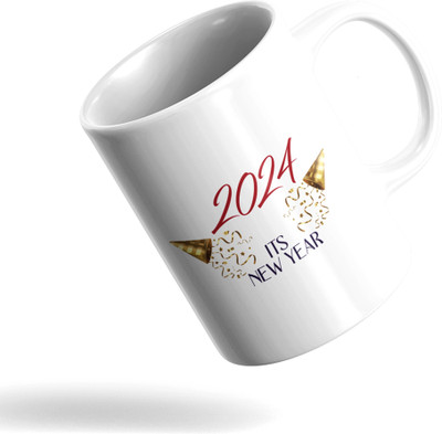 NarayaniCollectionss It's A New Year,Graphic Printed Sublimated Coffees Ceramic Coffee Mug(250 ml)