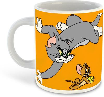 FLEXERSTYLE NEW2025-Tom & Jerry Printed White Coffee - D9 Ceramic Coffee Mug(325 ml)