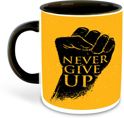 FLEXERSTYLE NEW2025-Mug CM-NeverGiveUp-D325 ml pack of 1 _NEW Ceramic Coffee Mug(325 ml)