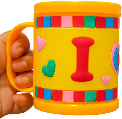 MINtile Kids Cup | BPA-Free Plastic Drinkware with Cute Love Character Design Plastic Tumbler(250 ml)