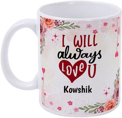 GIFTUATION Kowshik I Love You / Gift for Couple Ceramic Coffee Mug(325 ml)