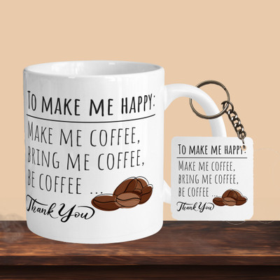 VM MALL 101_To Make Me Happy Coffee R-S Ceramic Coffee Mug(330 ml, Pack of 2)