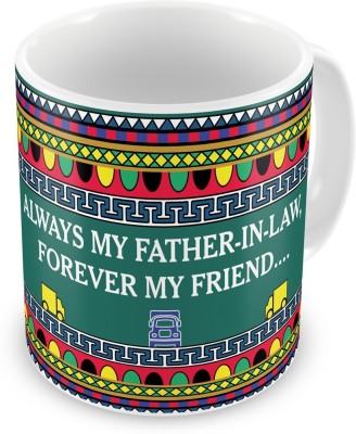 Indigifts Decorative Gift Items Father In Law Birthday Gift, Anniversary Gift for Mom Dad, Parents Gift, Fathers Day Gifts, S-MUGCRWH01RO11-ILF17002 Ceramic Coffee Mug(330 ml)