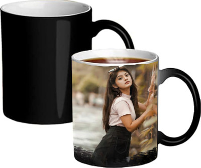 CPH Magic Cup Photo Print Black Ceramic Coffee Mug(330 ml)