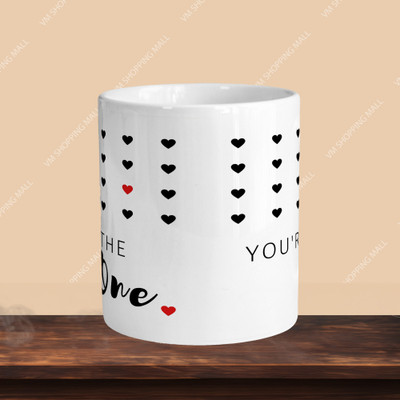 AG MALL 101_Youre The One R-S Ceramic Coffee Mug(330 ml, Pack of 2)