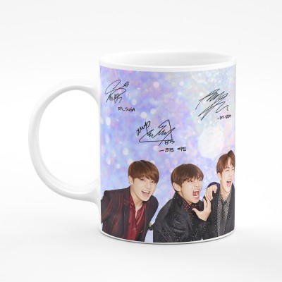 Printybloom BTS Printed Ceramic Tea, Milk and Coffee Ceramic Coffee Mug(350 ml)