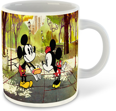 whats your kick new-wyk_Mickey Mouse Printed White Coffee With Coaster - D11 Ceramic Coffee Mug(325 ml)