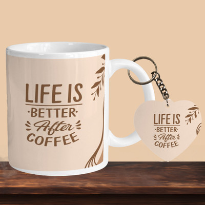VM MALL 101_Life Is Better After Coffee R-H Ceramic Coffee Mug(330 ml)