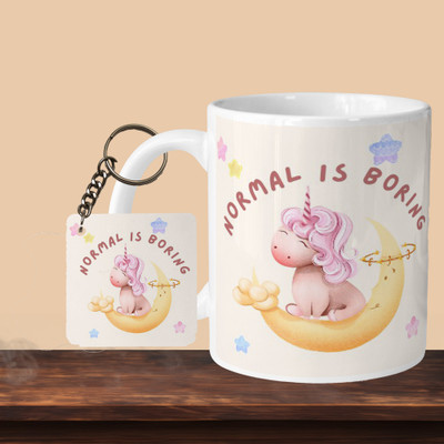 VMSHOPPINGMART 101_Normal Is Borning L-S Ceramic Coffee Mug(330 ml, Pack of 2)