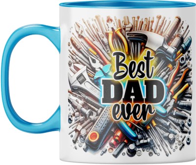 YuBingo Amazing Dad Present - Light Blue Inner & Handle, Loving Gift Ceramic Coffee Mug(310 ml)