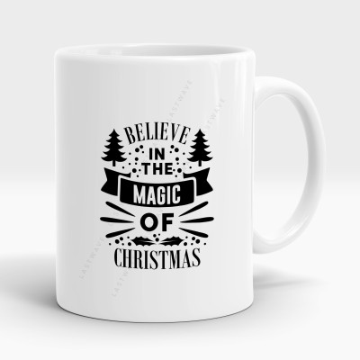 LASTWAVE Believe In The Magic Of Christmas, 325ml Ceramic | Christmas Gift Ceramic Coffee Mug(325 ml)