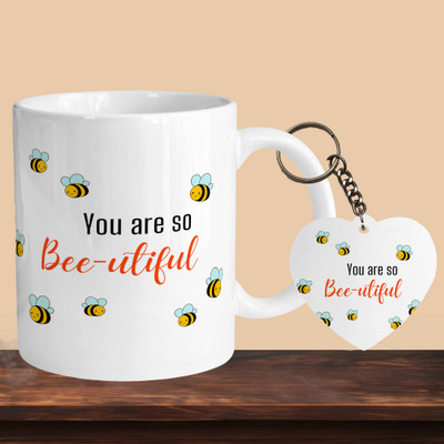 VMSHOPPINGMART 101_You Are So Beautiful R-H Ceramic Coffee Mug(330 ml, Pack of 2)