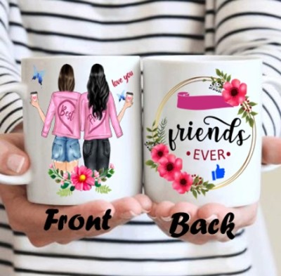 AAYUSH ENTERPRISES Best Friends Forever Printed coffee MUGCERAMIC-C1 Ceramic Coffee Mug(350 ml)