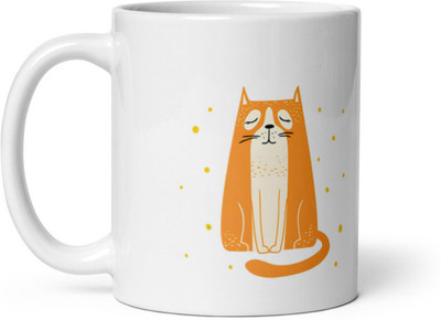 Cheeksy Sleeping Cat Ceramic Coffee Mug(350 ml)