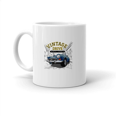 Clapcart VINTAGE DRIVE Printer Designer Coffee Ceramic Coffee Mug(325 ml)