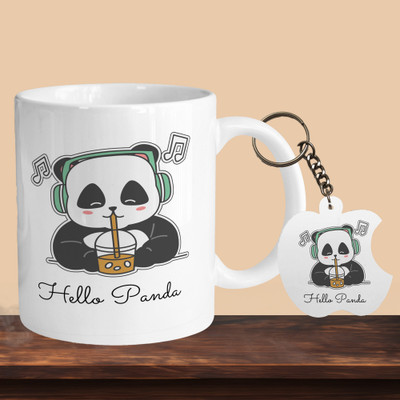 VM MALL 101_Hello Panda R-A Ceramic Coffee Mug(330 ml)