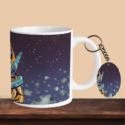 VM SHOPPING MALL Astro Cat R-O Ceramic Coffee Mug(330 ml, Pack of 2)