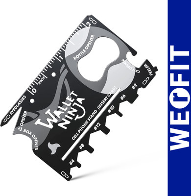 WErFIT Wallet Ninja 18 in 1 Multi-purpose Credit Card Size Pocket Tool 18 Swiss Army Card(Black)