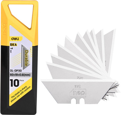 Deli DL-DP30 Heavy Duty Cutter SK4 Carbon Steel Heat Treated T-Type Blade Retractable 10 Multi-utility Knife(Black, Yellow)
