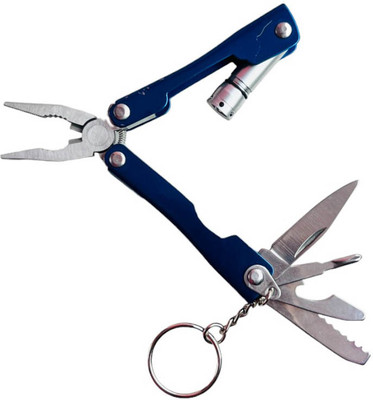 NSV 9 in 1 Multi-Functional Hand Tool Kit Pocket Size Multi Plier with Built Torch Multi Utility Plier(2244 Tools, Blue)
