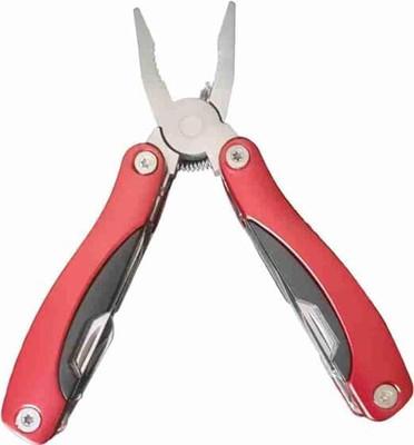 Justakeit Multi-function Plier Tools Screwdriver bits with Safety Hook, Multi Utility Plier(15 Tools, Maroon)