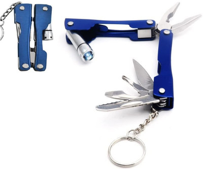 GrabMoor 9 in 1 Micro Plier Tool Kit Survival Camping Travel Life Tools Multi Utility Plier(9 Tools, Multicolor)